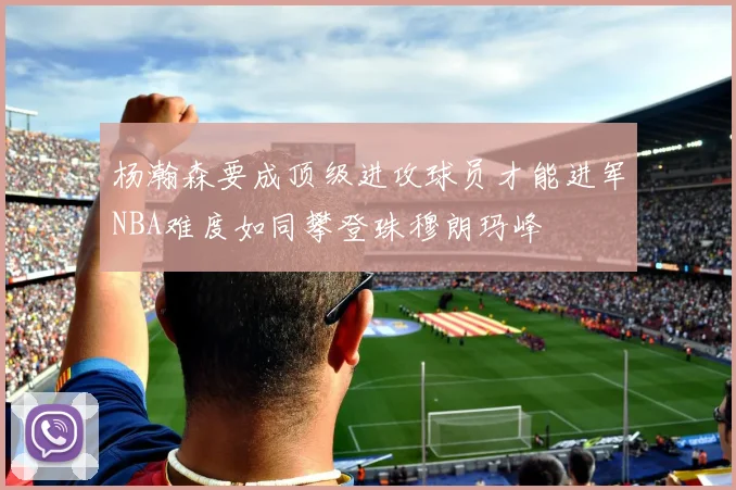 杨瀚森要成顶级进攻球员才能进军NBA难度如同攀登珠穆朗玛峰